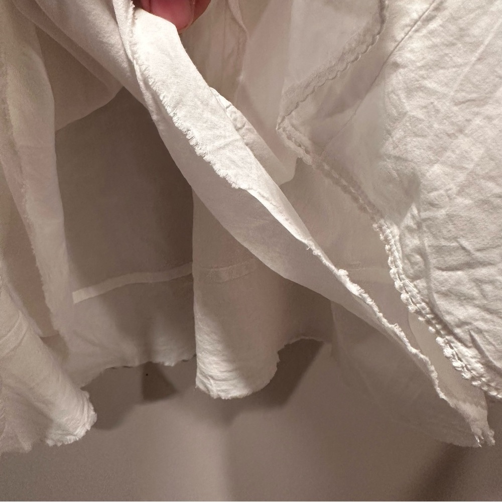 Eileen Fisher White Cotton Lined Midi Shift Dress Front Pockets Petite Large PL - Picture 7 of 15